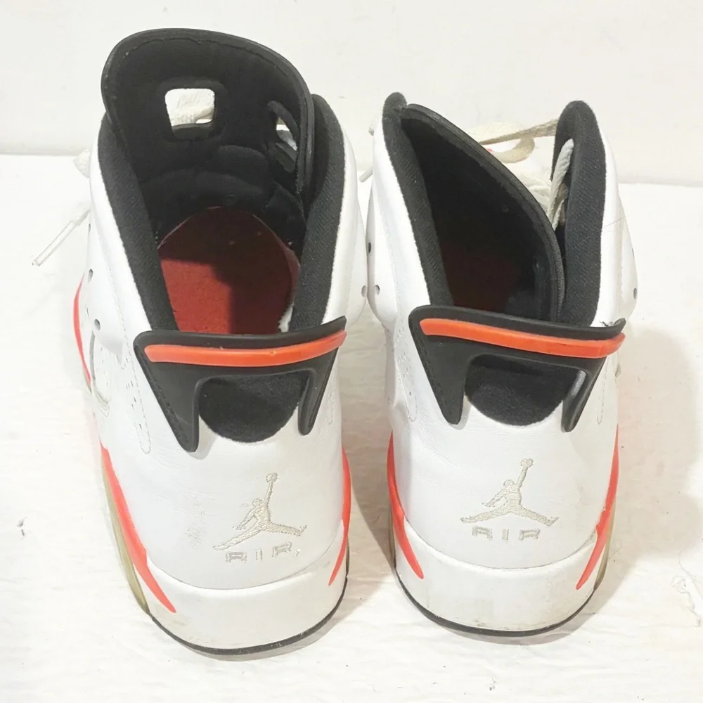 Nike Air Jordan 6 Retro White Infrared‎ OG VI White Red 384664-123 Size 9.5